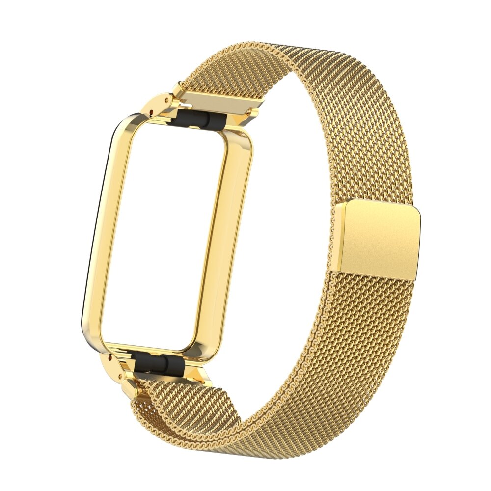 Milanese loop bandje met case - Goud - Xiaomi Smart Band 7 Pro