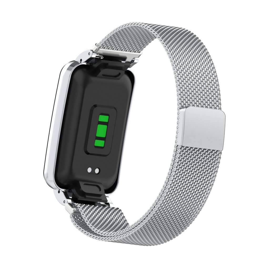 Milanese loop bandje met case - Zilver - Xiaomi Smart Band 7 Pro