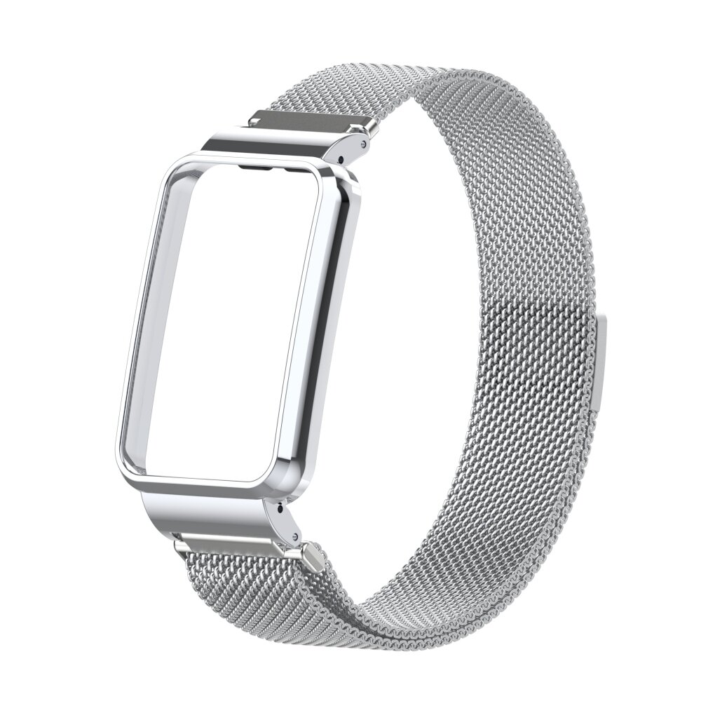 Milanese loop bandje met case - Zilver - Xiaomi Smart Band 7 Pro