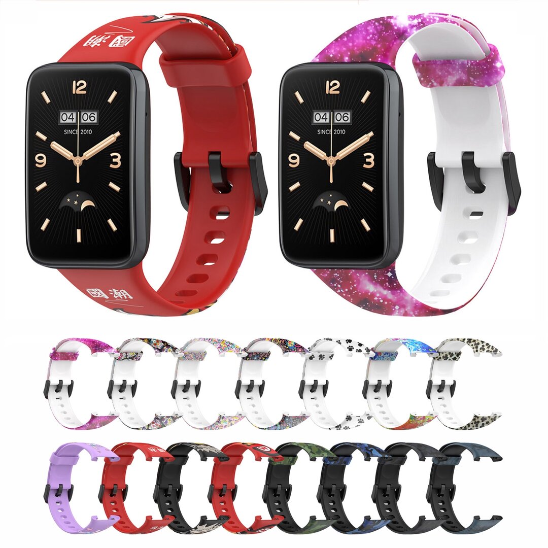 Siliconen bandje met print - Schedeltjes - Xiaomi Smart band 7 Pro