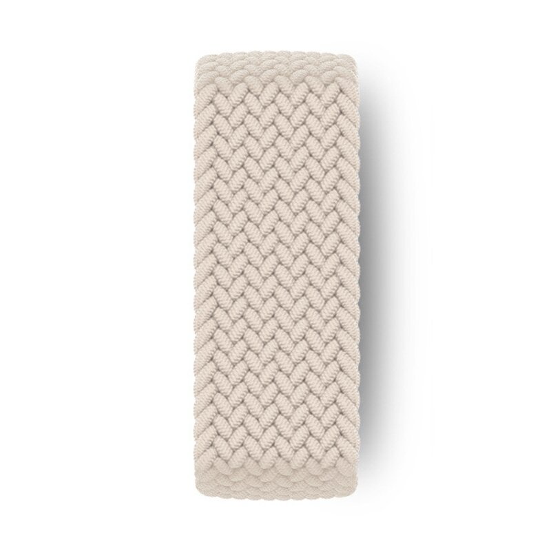 Braided Solo Loop nylon bandje - Maat: S - Sterrenlicht / Starlight - Geschikt voor Apple Watch 38mm / 40mm / 41mm / 42mm