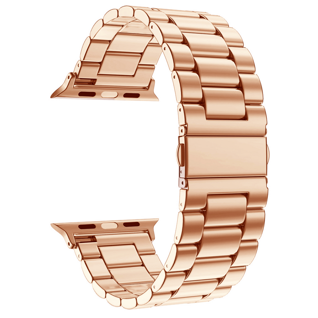 Stalen schakelband - Ros&eacute; goud - Geschikt voor Apple watch 38mm / 40mm / 41mm / 42mm