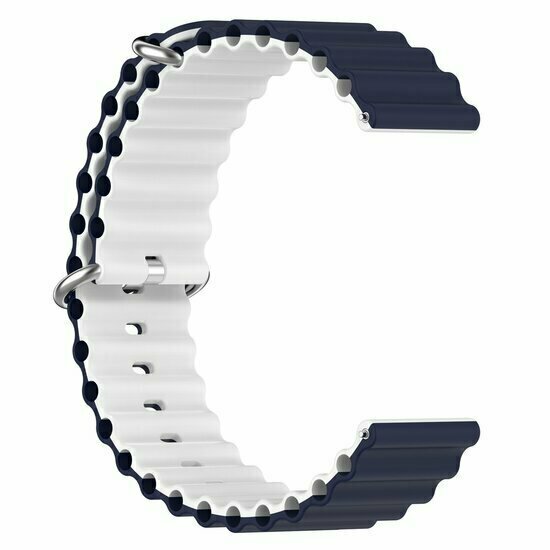 Huawei Watch GT 3 Pro - 43mm - Ocean Style siliconen bandje - Donkerblauw / wit