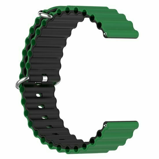 Huawei Watch GT 3 Pro - 43mm - Ocean Style siliconen bandje - Groen / zwart