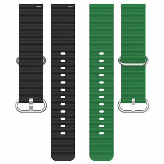 Huawei Watch GT 3 Pro - 43mm - Ocean Style siliconen bandje - Groen / zwart