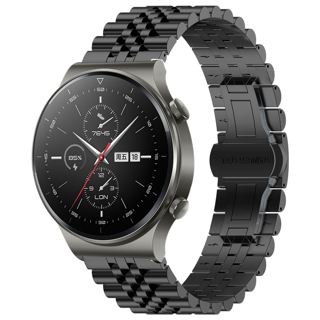 Stalen band - Zwart - Huawei Watch GT 2 Pro / GT 3 Pro - 46mm