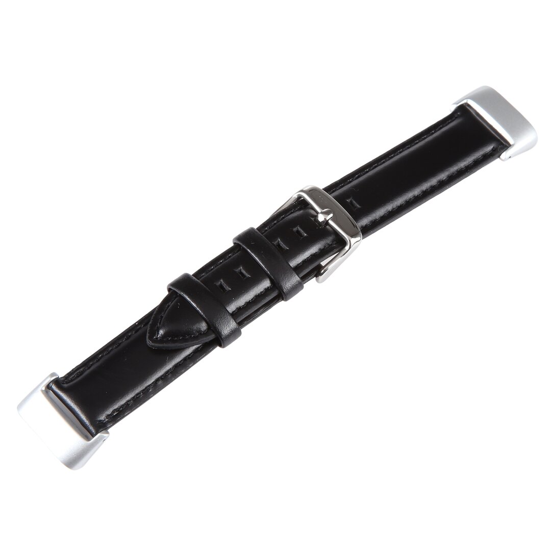 Fitbit Charge 5 &amp; 6 bandje - Echt leer - Zwart