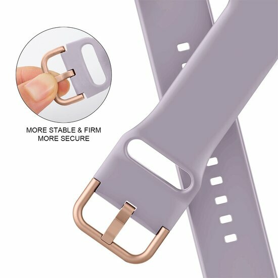 Soft siliconen bandje met gespsluiting - Pastel paars - Geschikt voor Apple Watch 44mm / 45mm&nbsp;/ 46mm / 49mm