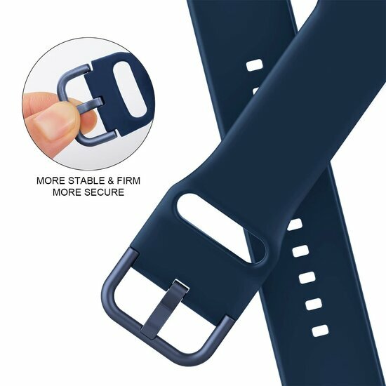 Soft siliconen bandje met gespsluiting - Donkerblauw - Geschikt voor Apple Watch 44mm / 45mm&nbsp;/ 46mm / 49mm