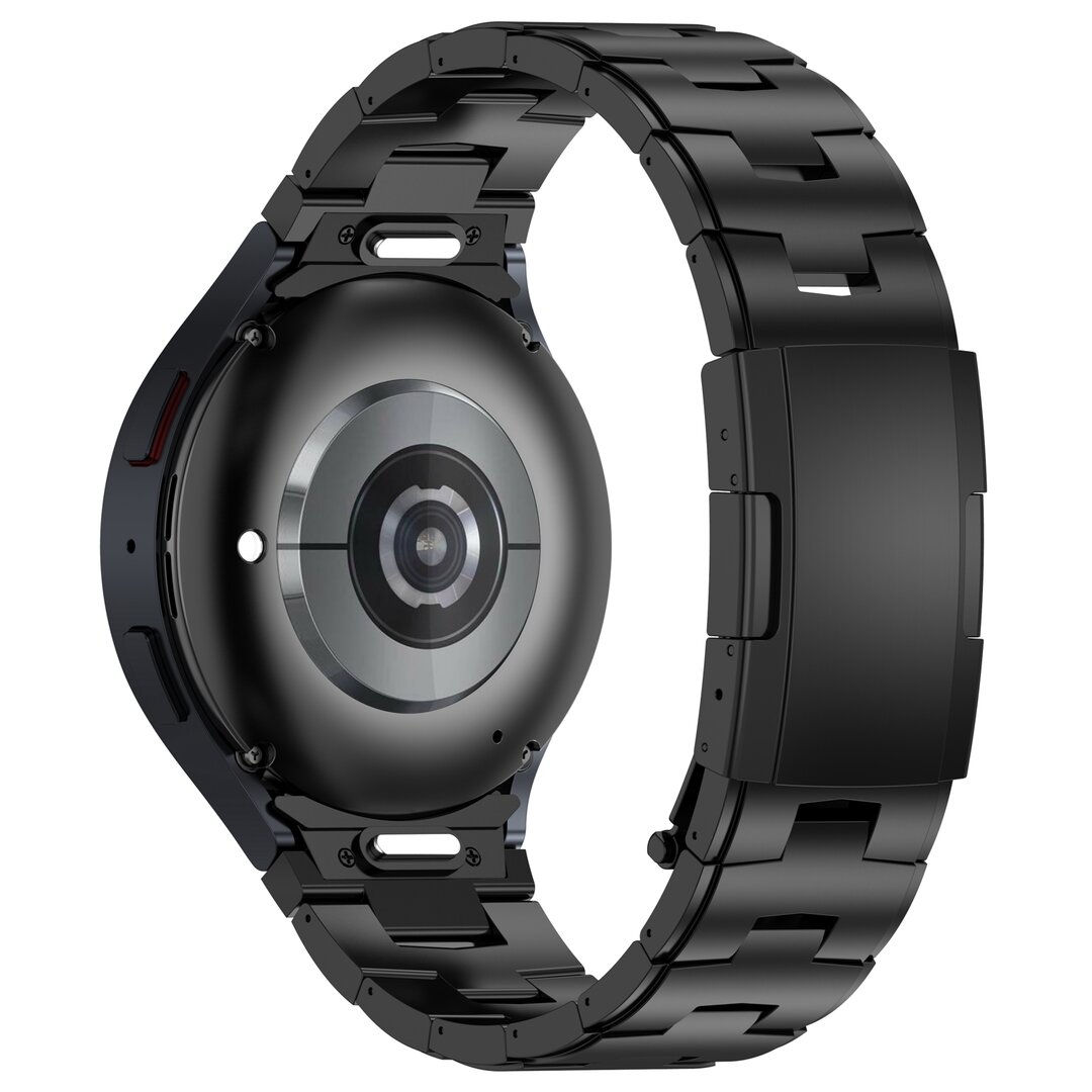 Titanium band met aansluitknop  - Zwart - Samsung Galaxy Watch 6 - 40mm &amp; 44mm