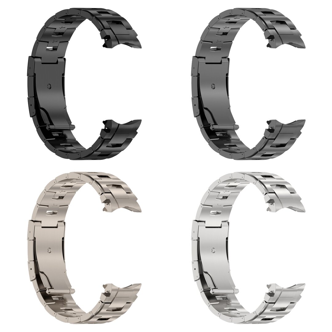 Titanium band met aansluitknop  - Zwart - Samsung Galaxy Watch 6 - 40mm &amp; 44mm