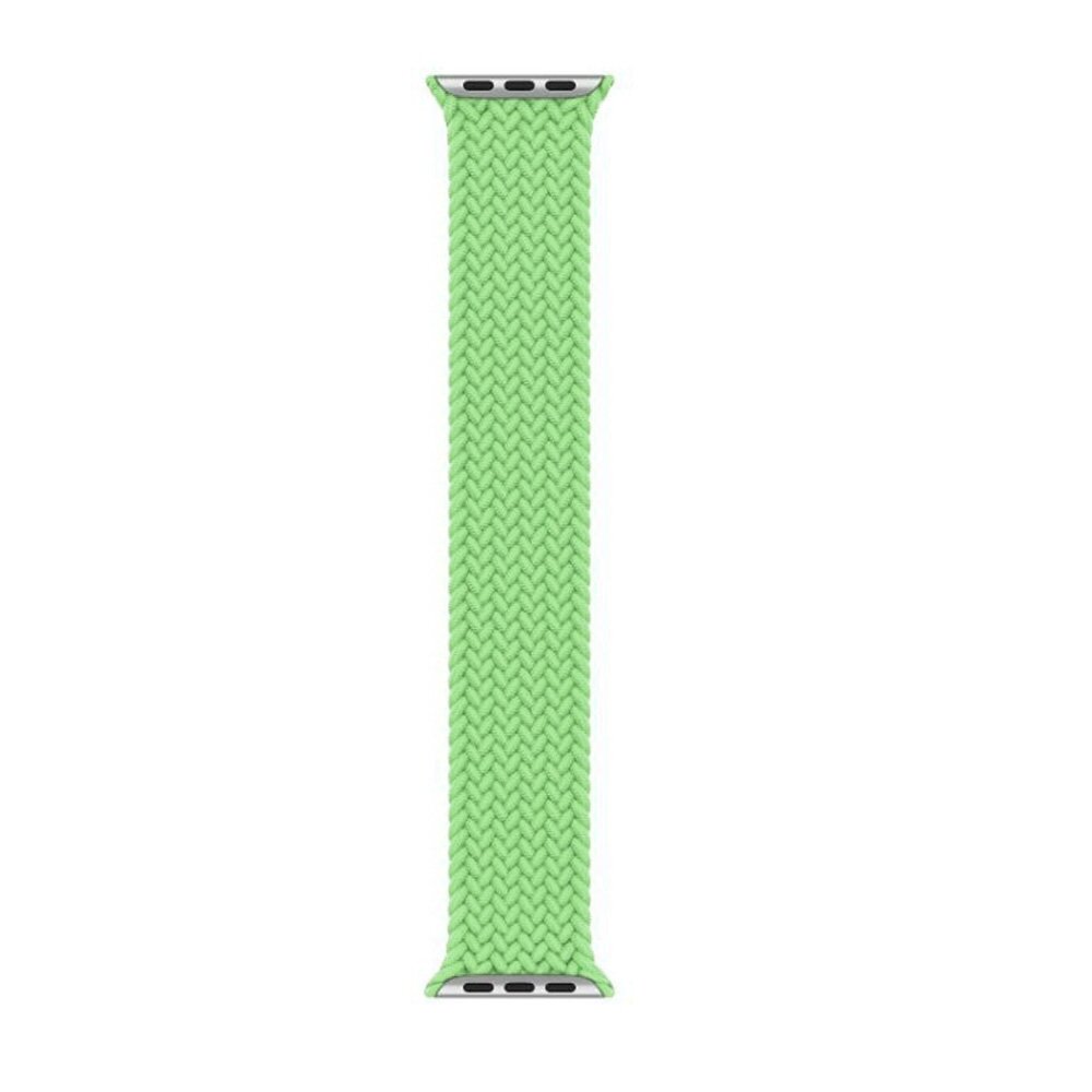 Braided Solo Loop nylon bandje - Maat: L - Lichtgroen - Geschikt voor Apple Watch 44mm / 45mm&nbsp;/ 46mm / 49mm