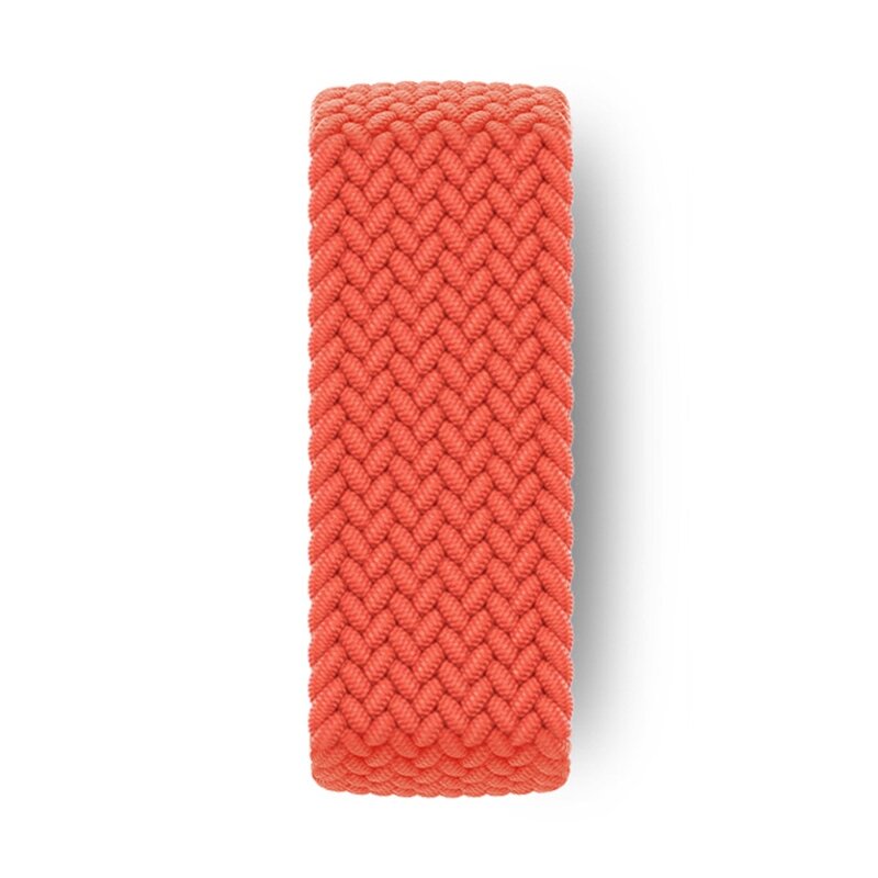 Braided Solo Loop nylon bandje - Maat: M - Zacht oranje - Geschikt voor Apple Watch 38mm / 40mm / 41mm / 42mm