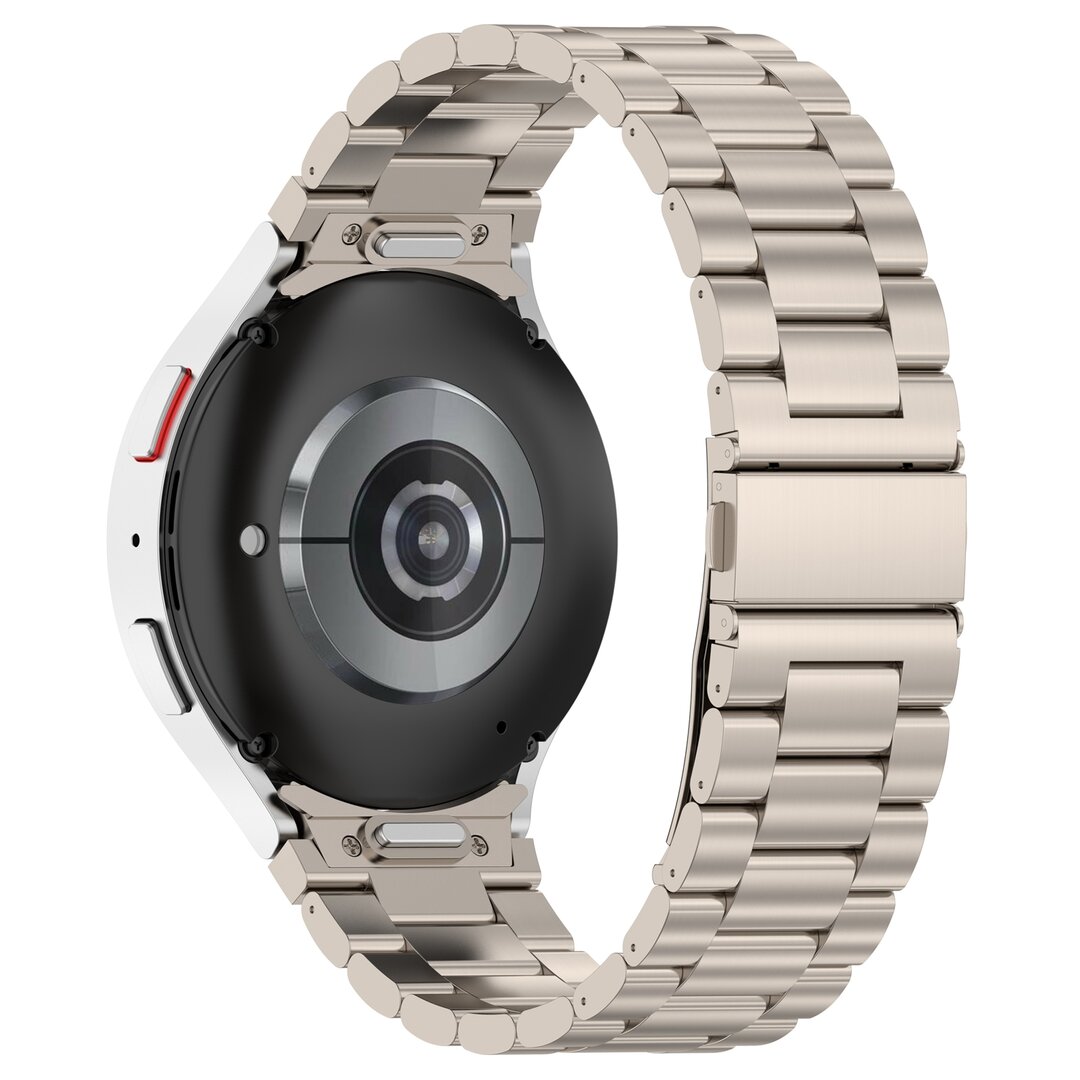 Stalen band met aansluitknop  - Titanium kleur - Samsung Galaxy Watch 6 - 40mm &amp; 44mm