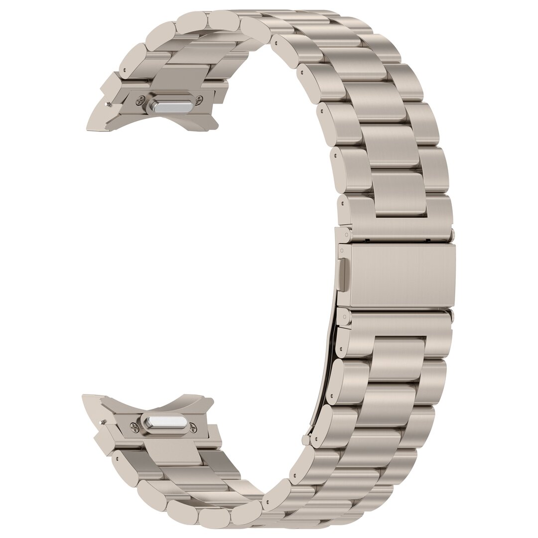 Stalen band met aansluitknop  - Titanium kleur - Samsung Galaxy Watch 6 - 40mm &amp; 44mm