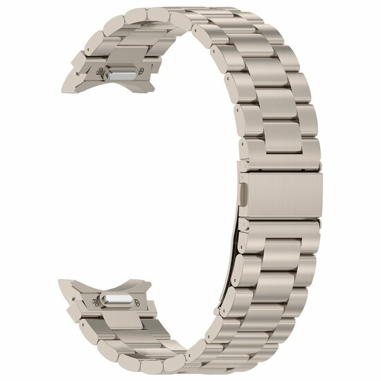 Stalen band met aansluitknop  - Titanium kleur - Samsung Galaxy Watch 4 Classic - 42mm &amp; 46mm