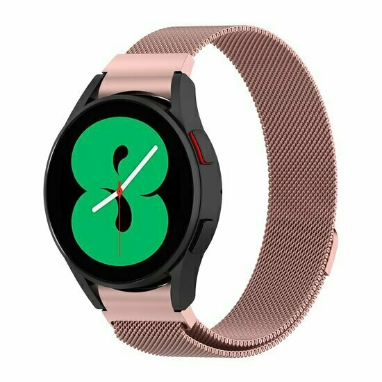 Samsung Galaxy watch 7 / Galaxy Watch FE - 40mm &amp; 44mm - Milanese bandje (ronde connector) - Ros&eacute; goud