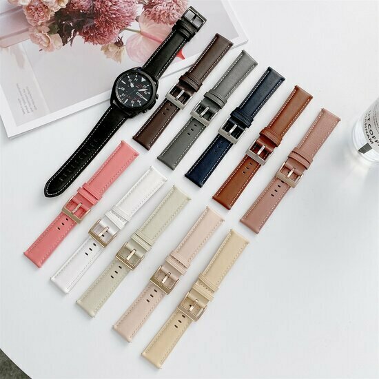 Premium Leather bandje - Donkerblauw - Samsung Galaxy watch 7 / Galaxy Watch FE - 40mm &amp; 44mm