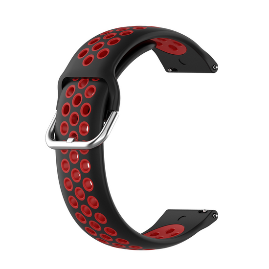 Siliconen sportbandje met gesp - Zwart + rood - Samsung Galaxy watch 7 / Galaxy Watch FE - 40mm &amp; 44mm