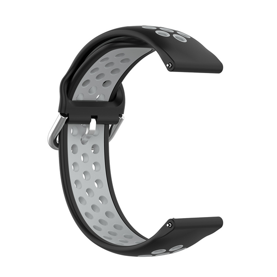 Siliconen sportbandje met gesp - Zwart + grijs - Samsung Galaxy watch 7 / Galaxy Watch FE - 40mm &amp; 44mm