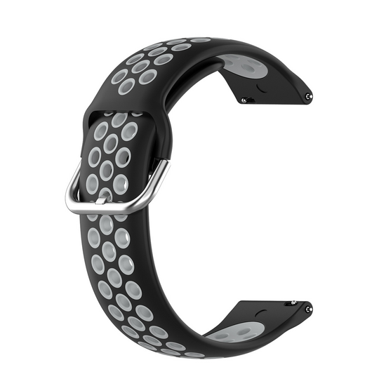 Siliconen sportbandje met gesp - Zwart + grijs - Samsung Galaxy watch 7 / Galaxy Watch FE - 40mm &amp; 44mm