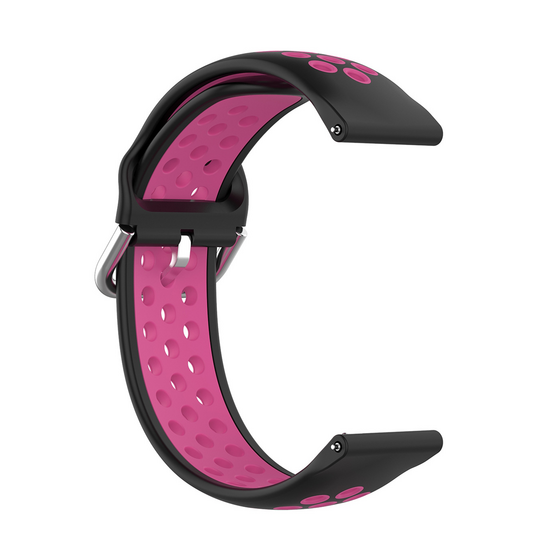 Siliconen sportbandje met gesp - Zwart + roze - Samsung Galaxy watch 7 / Galaxy Watch FE - 40mm &amp; 44mm