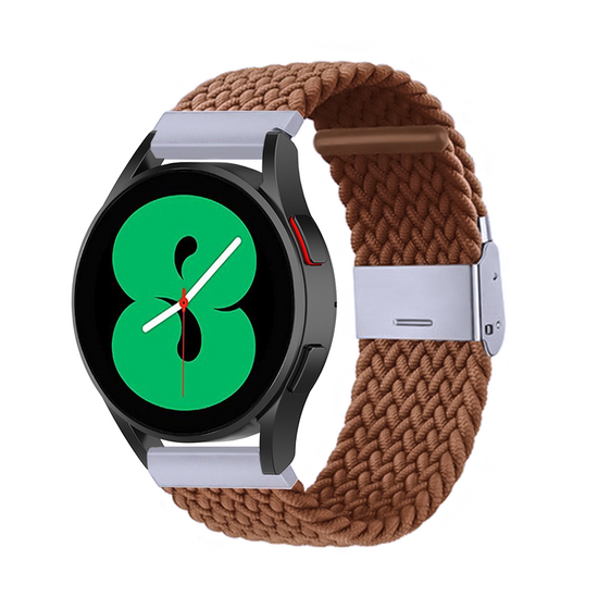 Braided nylon bandje - Bruin - Samsung Galaxy watch 7 / Galaxy Watch FE - 40mm &amp; 44mm