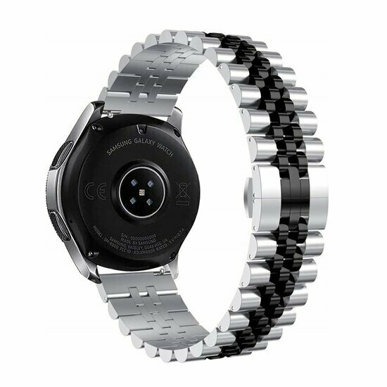 Stalen band - Zilver / zwart - Samsung Galaxy watch 7 / Galaxy Watch FE - 40mm &amp; 44mm