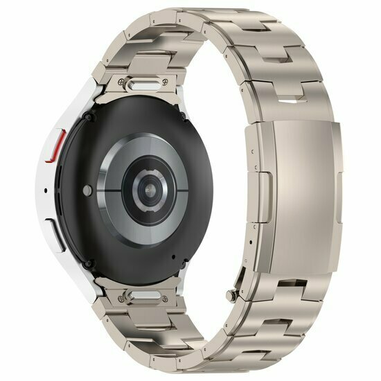 Titanium band met aansluitknop - Titanium kleur - Samsung Galaxy watch 7 / Galaxy Watch FE - 40mm &amp; 44mm