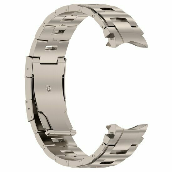 Titanium band met aansluitknop - Titanium kleur - Samsung Galaxy watch 7 / Galaxy Watch FE - 40mm &amp; 44mm