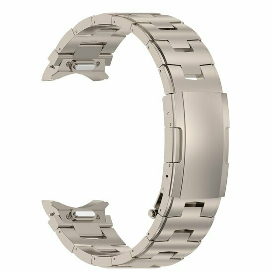Titanium band met aansluitknop - Titanium kleur - Samsung Galaxy watch 7 / Galaxy Watch FE - 40mm &amp; 44mm