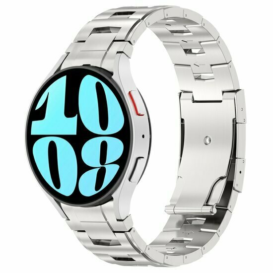 Titanium band met aansluitknop - Zilver - Samsung Galaxy watch 7 / Galaxy Watch FE - 40mm &amp; 44mm