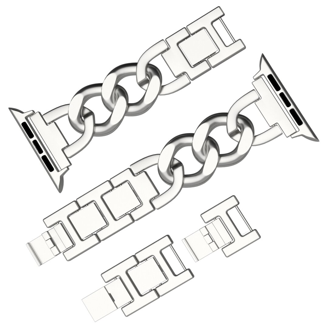 Metalen quick-release ketting band - Zilver - Geschikt voor Apple watch 38mm / 40mm / 41mm / 42mm