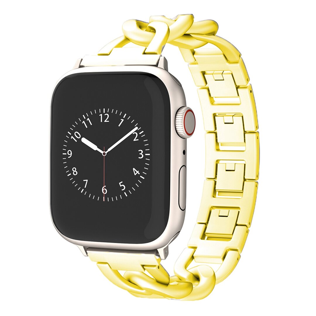 Metalen quick-release ketting band - Goud - Geschikt voor Apple watch 44mm / 45mm&nbsp;/ 46mm / 49mm