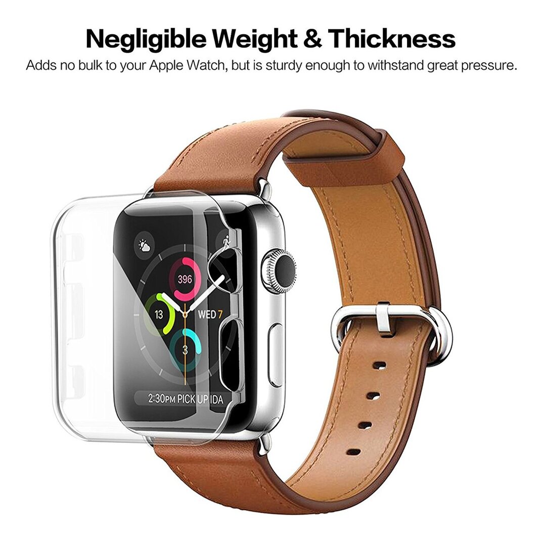 Hard Case 42mm (volledig beschermd) - Transparant - Geschikt voor Apple Watch 42 mm (series 1 t/m 3)