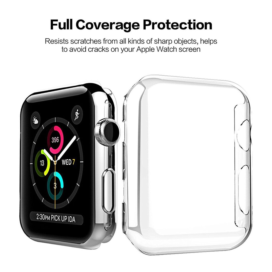 Hard Case 42mm (volledig beschermd) - Transparant - Geschikt voor Apple Watch 42 mm (series 1 t/m 3)