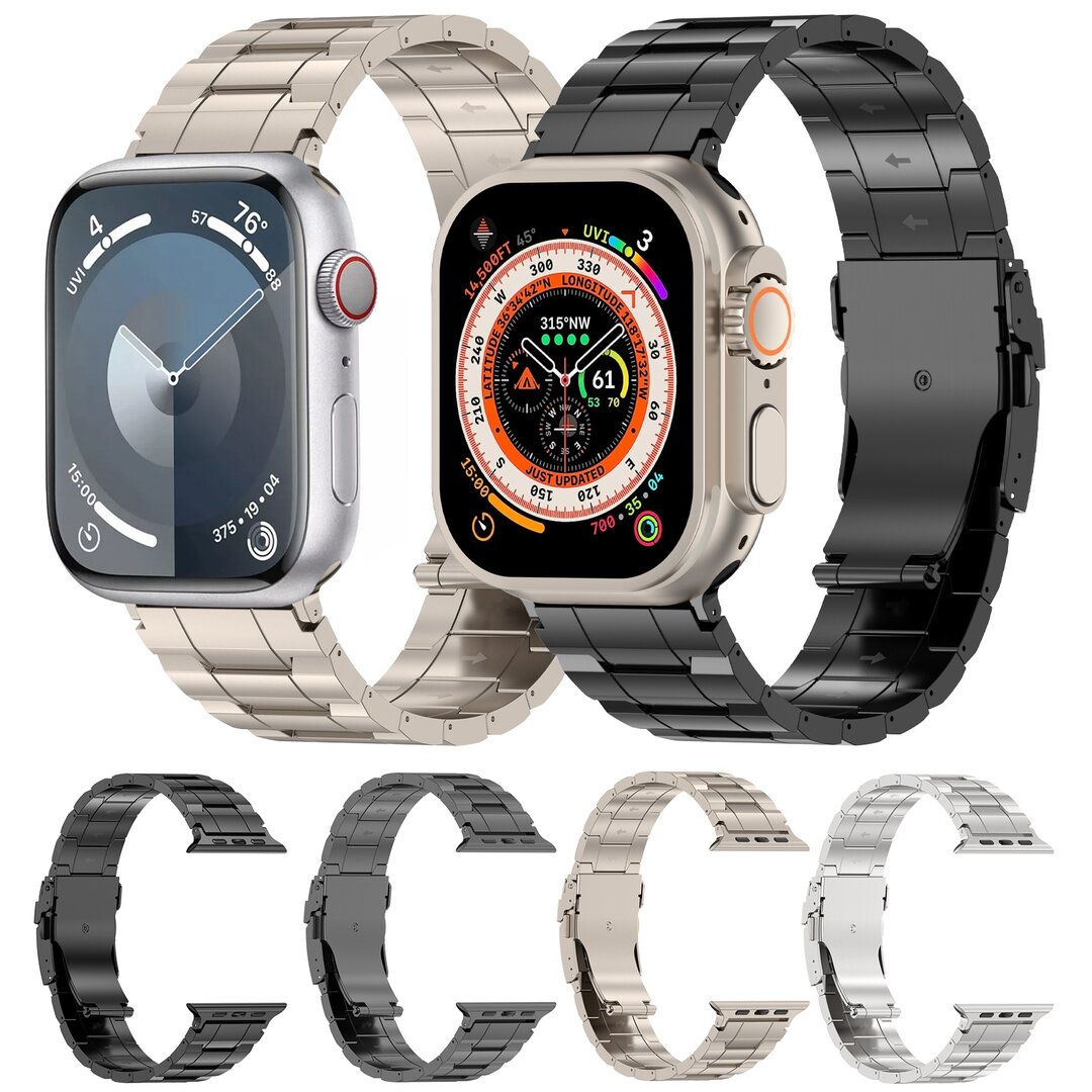 Titanium Premium Link bandje  - Space Grey - Geschikt voor Apple Watch 38mm / 40mm / 41mm / 42mm