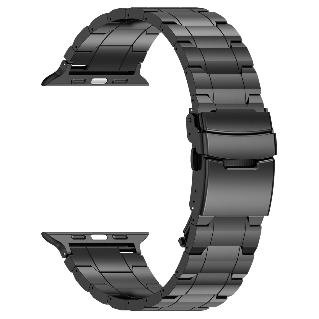 Titanium Premium Link bandje  - Zwart - Geschikt voor Apple Watch 38mm / 40mm / 41mm / 42mm