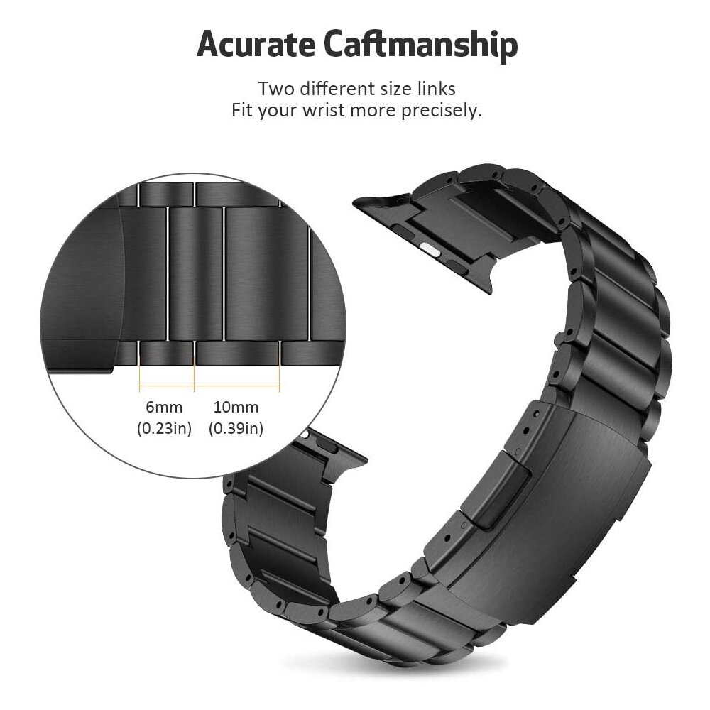 Titanium schakelband - Zilver - Geschikt voor Apple watch 38mm / 40mm / 41mm / 42mm