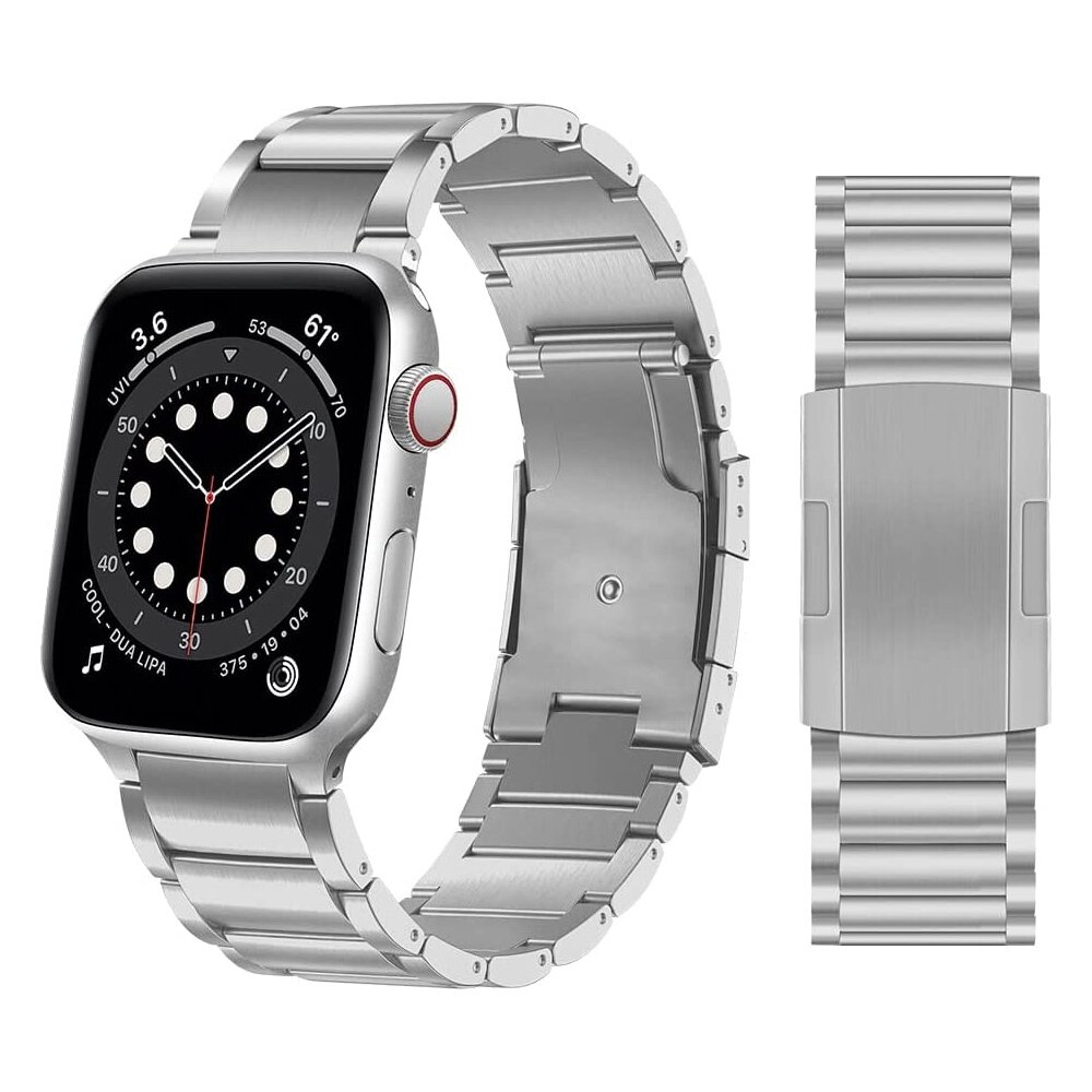 Titanium schakelband - Zilver - Geschikt voor Apple watch 38mm / 40mm / 41mm / 42mm
