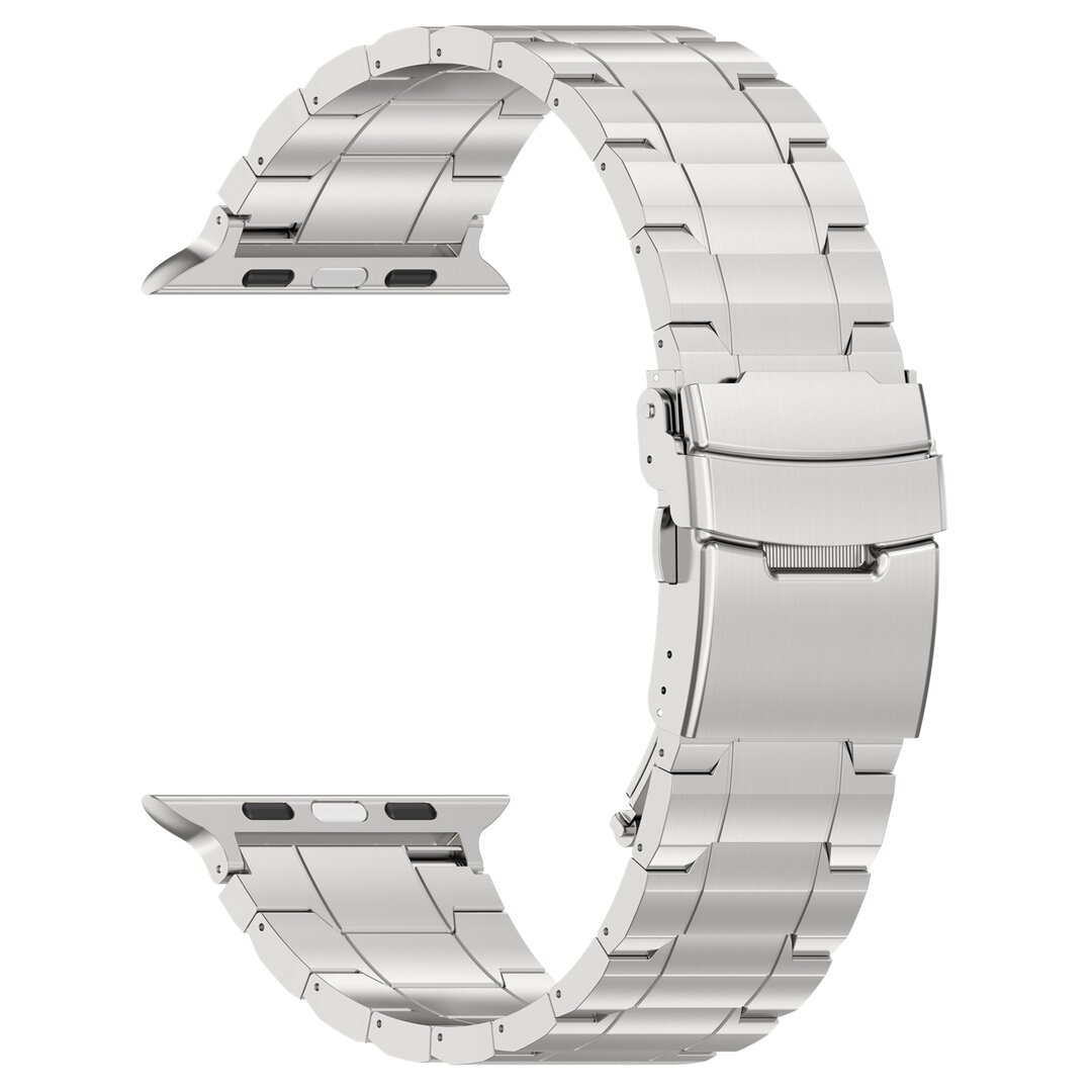 Titanium Premium Link bandje  - Zilver - Geschikt voor Apple Watch 44mm / 45mm&nbsp;/ 46mm / 49mm