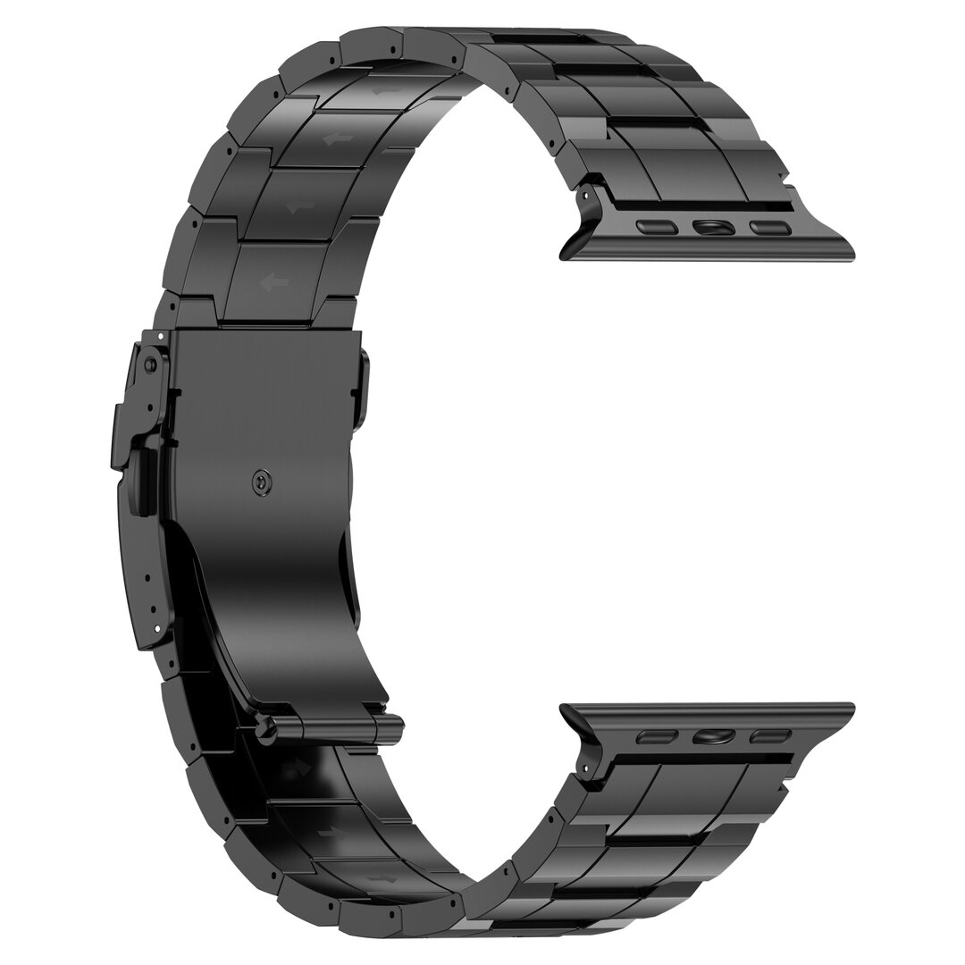 Titanium Premium Link bandje  - Zwart - Geschikt voor Apple Watch 44mm / 45mm&nbsp;/ 46mm / 49mm