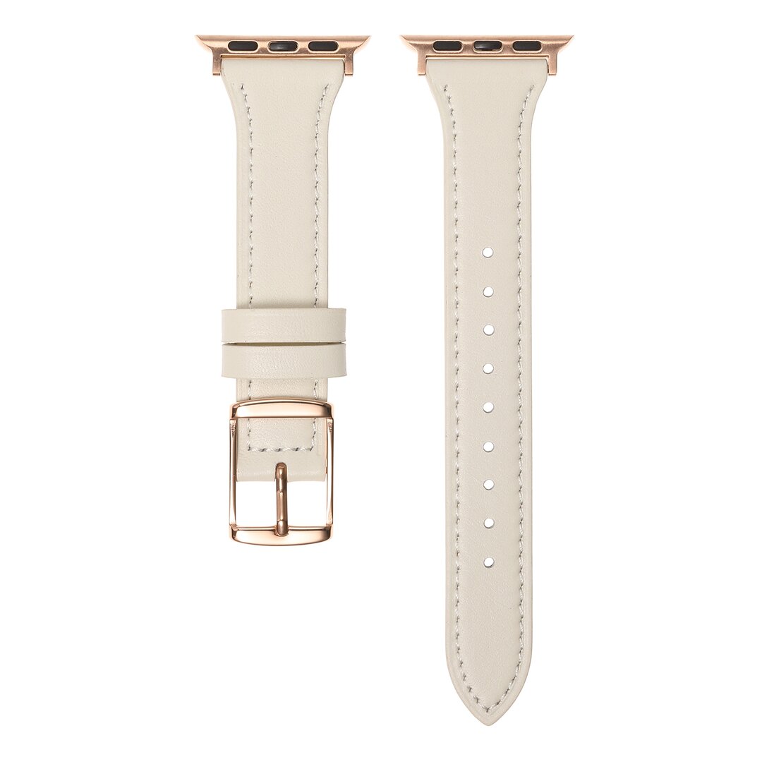 Leren bandje - Room wit - Geschikt voor Apple Watch 44mm / 45mm&nbsp;/ 46mm / 49mm