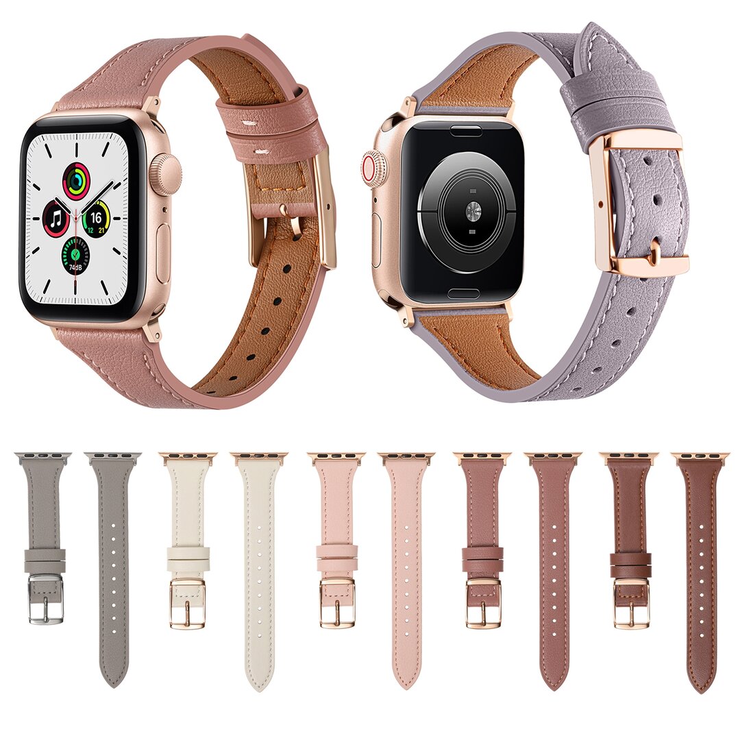 Leren bandje - Bruin - Geschikt voor Apple Watch 38mm / 40mm / 41mm / 42mm