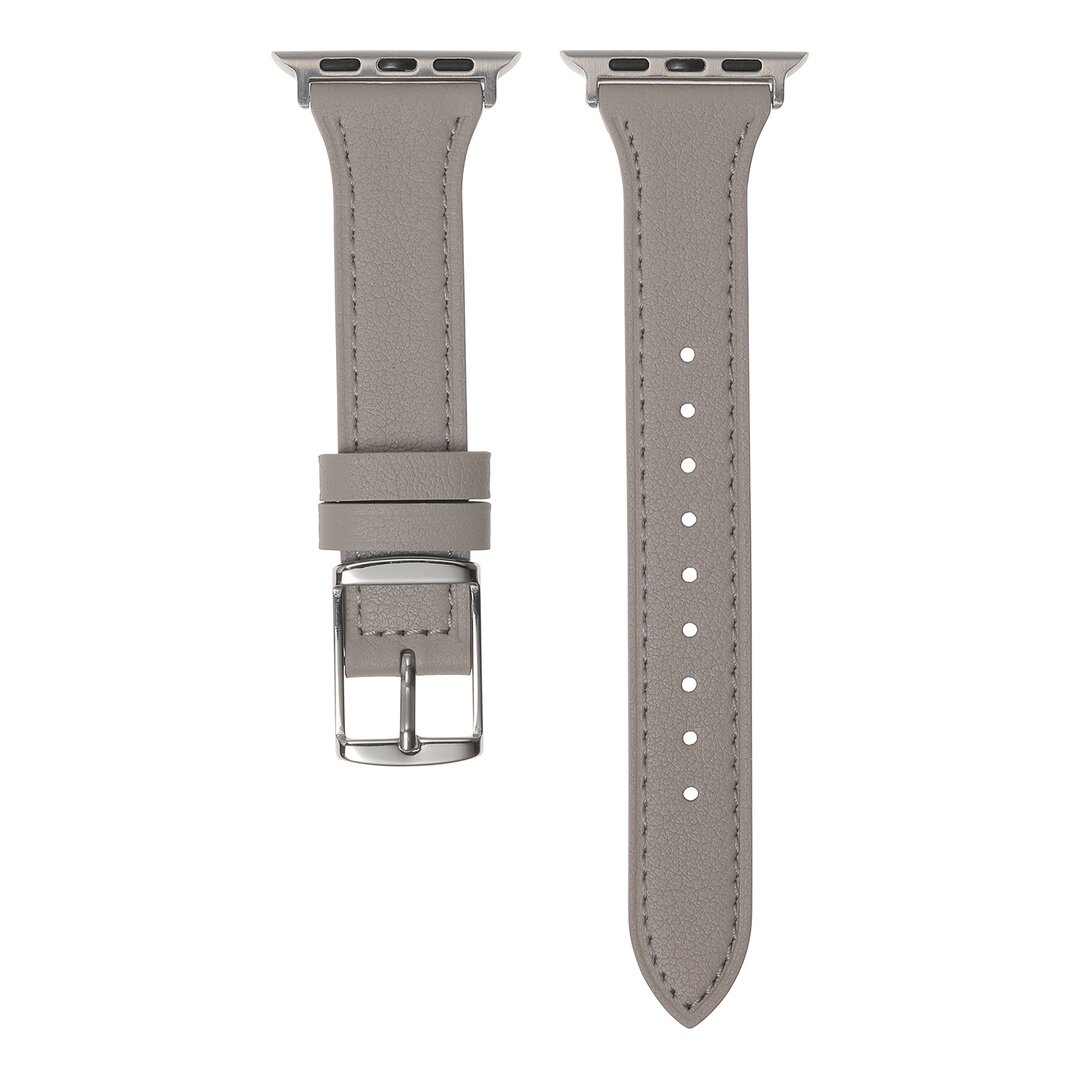 Leren bandje - Grijs - Geschikt voor Apple Watch 38mm / 40mm / 41mm / 42mm