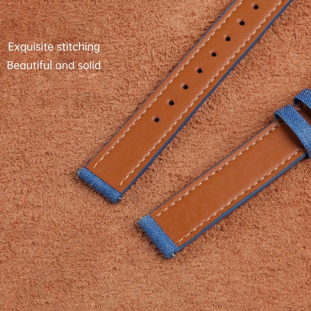 Leren denim bandje - Donkerblauw - Garmin Lily 2