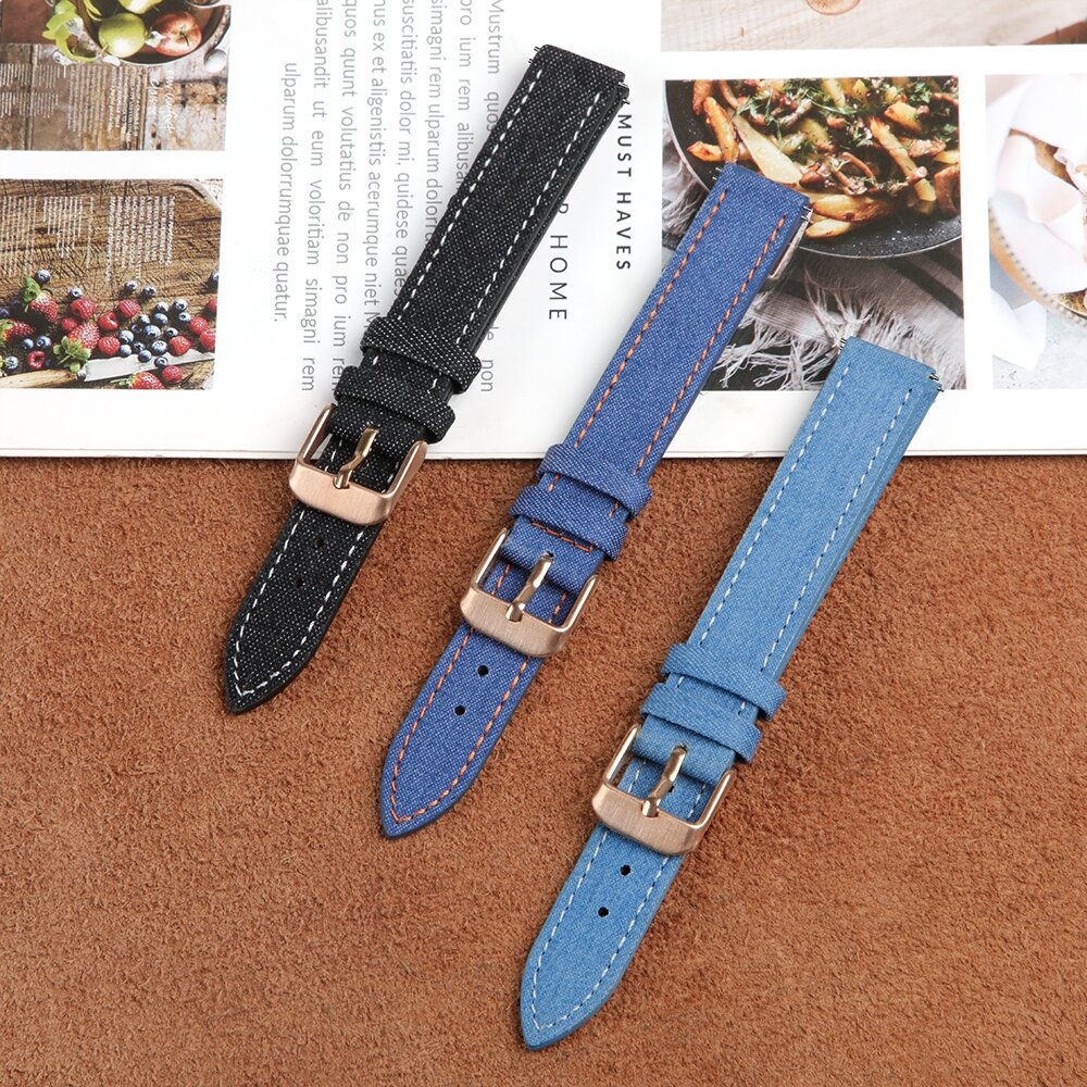 Leren denim bandje - Donkerblauw - Garmin Lily 2