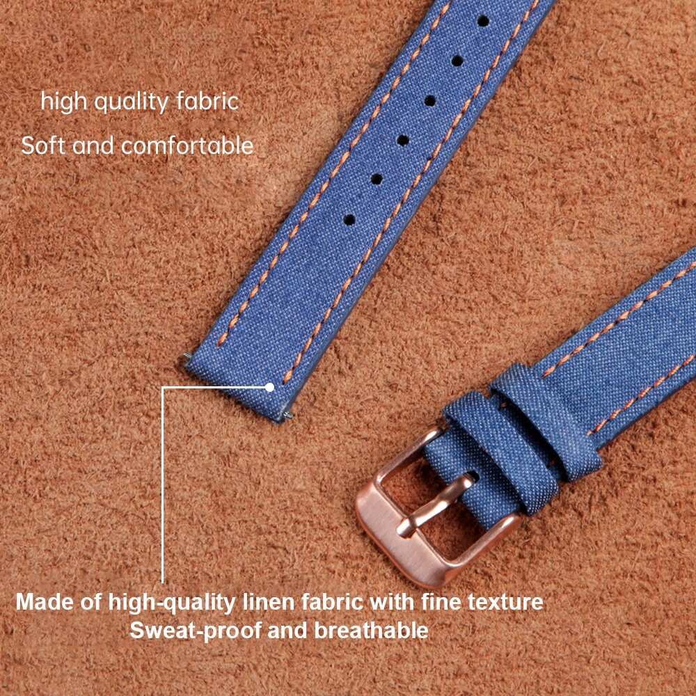 Leren denim bandje - Blauw - Garmin Lily 2