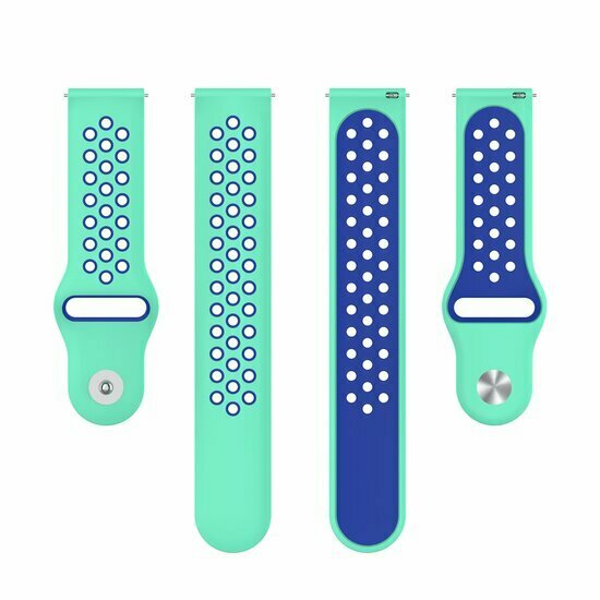 Sport Edition siliconen band - Mintgroen + blauw - Huawei Watch GT 5 (Pro) / GT 4 / GT 3 / GT 2 - 46mm