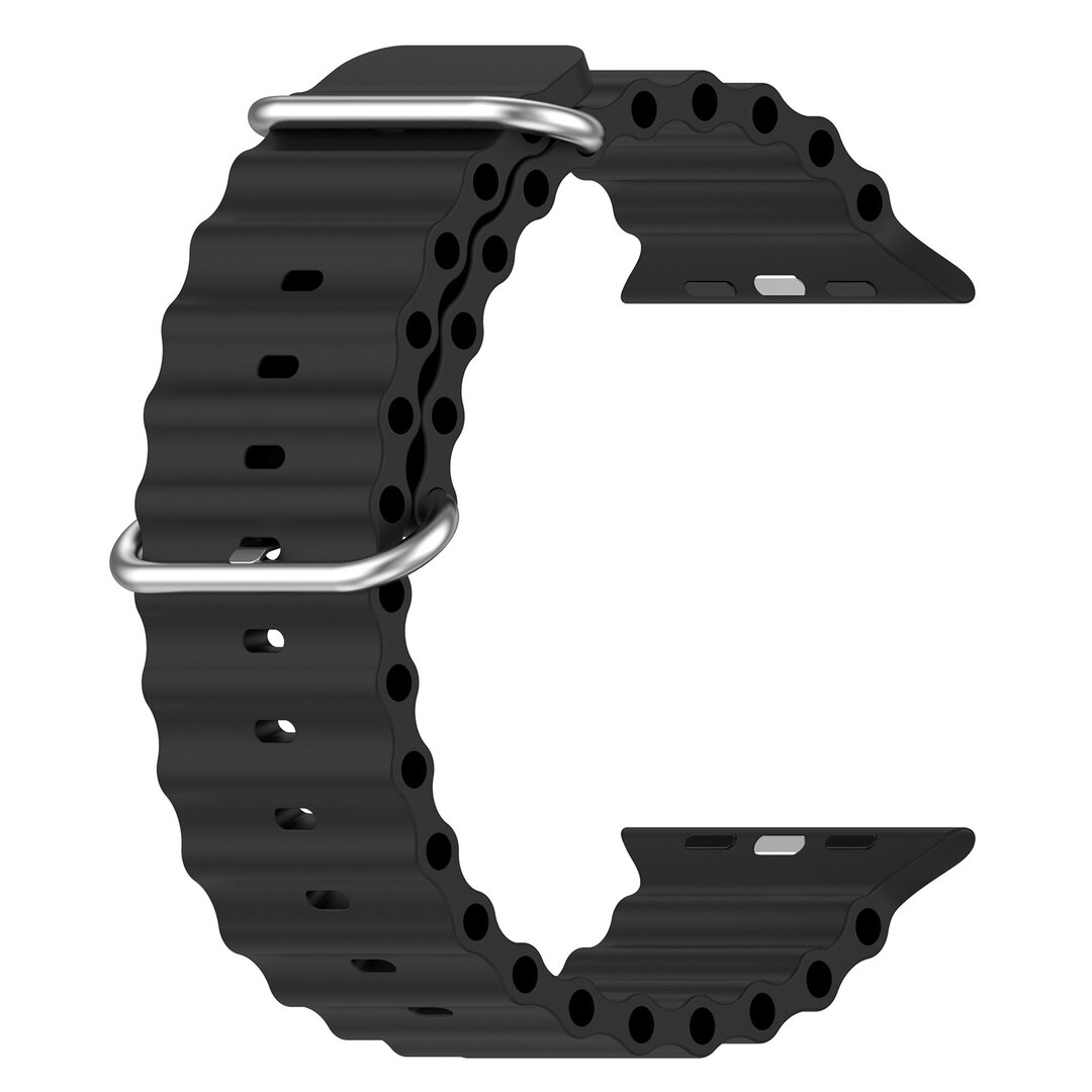 Ocean bandje - Zwart - Geschikt voor Apple Watch 38mm / 40mm / 41mm / 42mm